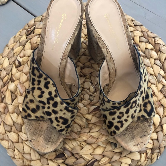 Gianvito Rossi | Shoes | Gianvito Rossi Animal Print Cork  Gianvito Rossi animal print, cork bottom heels
